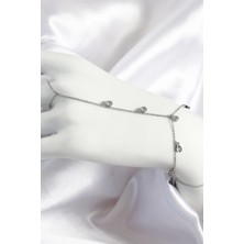 Tolzan Pirinç Zirkon Taşlı Sallantılı Damla Model Gümüş Renk Kadın Şahmeran