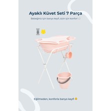Babyjem Ayaklı Bebek Banyo Seti 7 Parça Pembe