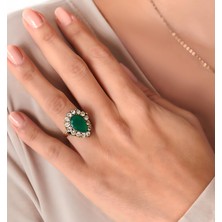 Atelier Leo Handmade Jewellery Hürrem Sultan Yeşil Bakır El Yapımı Kristal Taşlı Kararma Yapmaz Kadın Yüzük Kutulu
