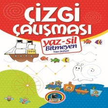 Yaz-Sil Çizgi Çalışması Bitmeyen Yazı Defteri+Tahta Kalm