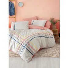 Cotton Box Puff Nakışlı Çift Kişilik Nevresim Takımı Linea Somon