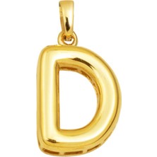 D Harfi Balon 14 Ayar Altın Kolye Ucu