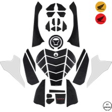 Grippatch Honda CBR650R 2025 Kırmızı Motor ile Uyumlu Kaydırmaz 6D Karbon ve Şeffaf 41 Parça Tank Pad Seti GC41