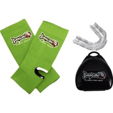 Dragondo 41280 Muay Thai Yeşil Ayak Çorabı ve Profesyonel Şeffaf Dişlik 2'li Set