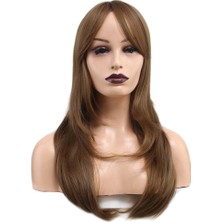 Al-Kar Ticaret Katlı Kesim Perçemli Düz Fiber Sentetik Orta Boy Peruk / Bebek Kumralı