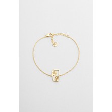 Sunflowers 18 Ayar Sarı Altın Kaplama 19 cm Gümüş Bileklik