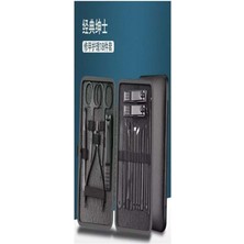 Sunup SN-27099 Siyah Paslanmaz Çelik 18IN1 Profesyonel Manikür Tırnak Bakım Seti