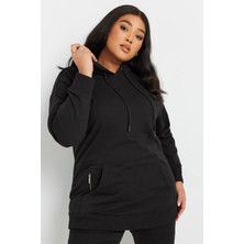Büyük Beden Kapüşonlu Cepli Fermuar Detaylı Sweatshirt 303800
