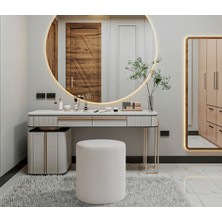 FRAMGAN Düz Yuvarlak Puf – Makyaj Masası Pufu - Ayak Uzatma Pufu