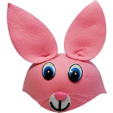 Pembe Renk Kulaklı Tavşan Şapkası Hayvan Şapkası