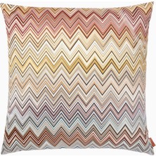 Missoni Jarris Yastık 50X50 cm Renkli, Lüks Şerit Desenli Minder