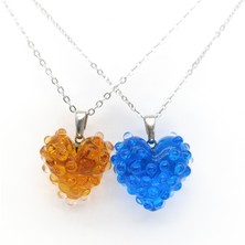 Hanecambaz Buuble Kalp Kolye Murano Cam El Yapımı