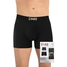 Just Inner Erkek 2’li Modal Boxer Logo Lastikli Kutulu Günlük Rahat Kesim (135008)