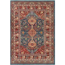 Kybele 05 Navy Red Xw Otantik ve Klasik Desenli, Sıcak Renk Tonlarına Sahip Makine Halısı