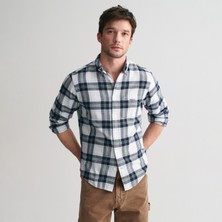 Gant Erkek Mavi Regular Fit Düğmeli Yaka Logolu Gömlek