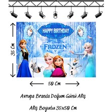 Frozen Elsa Anna Temalı Doğum Günü Afişi