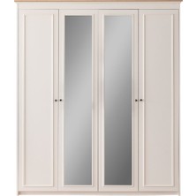 Cadde Yıldız Pars Gardrop - 4 Kapılı Ekru