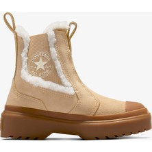 Converse Chuck Taylor All Star Chelsea Lugged Çocuk Süet Platform Bot Kahverengi Günlük Kullanıma Uygun