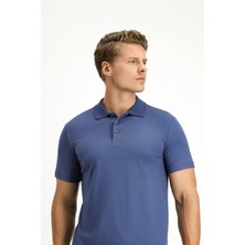 Slim Fit Dar Kesim Nakışlı Pamuklu Polo Yaka Tişört