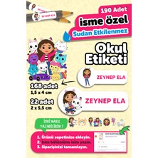Okul Etiketi Kalem Defter Isimli Etiket Isim Yazılabilen Gabbye - 190 Adet Özel Tasarım Etiket