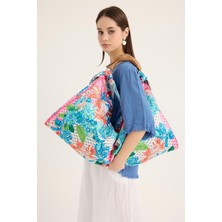 Renkli Çiçek Desenli Çanta