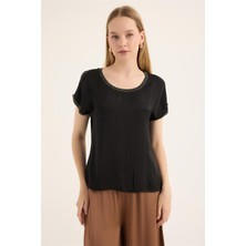 Simli Ribanalı Bluz