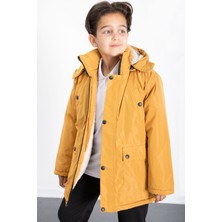 Hardal Içi Kürklü Çıkarılabilir Kapüşonlu Basic Erkek Çocuk Şişme Mont 21440