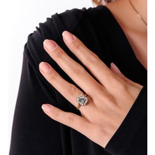 Atelier Leo Handmade Jewellery Harmoni Baget Bakır El Yapımı Kristal Taşlı Kararma Yapmaz Kadın Yüzük Kutulu