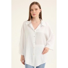 Keten Çizgli Gömlek