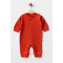 Yaka Düğmeli Organik Tulum Kiremit