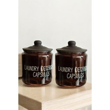 Amberclean Cam Siyah Vakumlu Kapaklı Deterjan Kavanozu 3800 ml 2 Adet