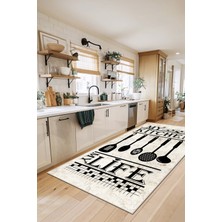 West Home Dijital Baskılı Yıkanabilir Kaymaz Taban Mutfak Halısı