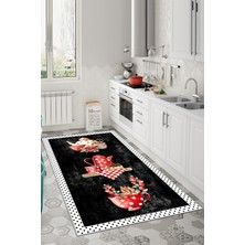 West Home Dijital Baskılı Yıkanabilir Kaymaz Taban Mutfak Halısı