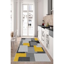 West Home Dijital Baskı Yıkanabilir Kaymaz Taban Salon Halısı Mutfak Halısı Yolluk