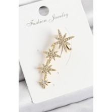 Pirinç Kutup Yıldızı Model Gold Renk Sağ Kıkırdak Küpe