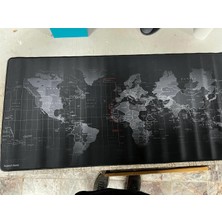 Büyük Boy 90X40 Xxl Dünya Desenli Mouse Pad Kauçuk Kaymaz Alt Taban, Yumuşak Kumaş Oyuncu Mousepad, Bilgisayar ve Dizüstü, Notebook Uyumlu