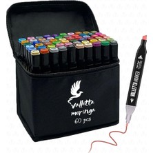 Moringa 60'lı Çift Taraflı Art Marker Keçeli Kalem Seti Çantalı