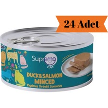 Supreme Cat Kıyılmış Ördekli ve Somonlu Yetişkin Kedi Konservesi 85GR x 24 Adet