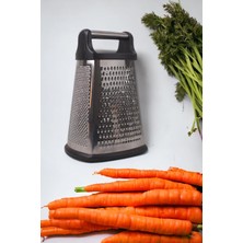 4 Taraflı Paslanmaz Çelik Rende, Dikdörtgen Kaydırmaz Tabanlı Tutacaklı Paslanmaz Çelik Rende (22CM*14CM*12CM)