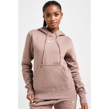 Nike Sportswear Phoenix Fleece Pullover Hoodie Kadın Kapüşonlu Sweatshirt Kahverengi