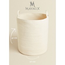 Çok Amaçlı, 40CM-36CM Büyük Boy, Yanları Saplı, Sepet, Jüt, Hasır, Dokuma Sepet, Düzenleyici