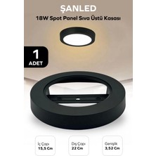 18W Spot Panel Siyah Sıva Üstü Kasası 1 Adet