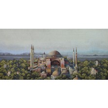 Belıeve Ayasofya Jakarlı Dokuma Goblen Dekoratif   Çerçevesiz Pano Tablo 70*140