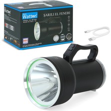 Watton WT-415 Solar Gt LED Fener – 8800 Mah Powerbank – 150–750 M Menzil – Type-C & Güneş Şarjlı