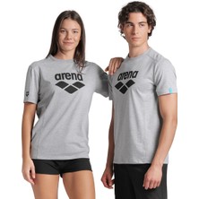 Logo Unisex Gri Günlük Stil T-Shirt 009387550
