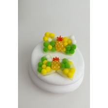 Ananas Topçuk Detaylı 0-2 Yaş Ikili Fiyonk Toka (7cm)