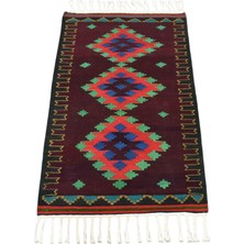 Yeni El Dokuma Zarif Balıkesir Yörük Yün Kilim 6272