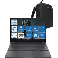 Hp Victus Gaming Laptop Intel® Core™ I5-13420H 80GB Ddr5 256GB SSD 8GB/RTX5050 Gddr7 15.6"  144Hz IPS 300NITS FhdWindows 11 Home Taşınabilir Bilgisayar.BQ1P9EAH21+ZETTAÇANTA