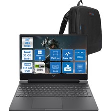 Hp Victus Gaming Laptop Intel® Core™ I5-13420H 32GB Ddr5 512GB SSD 8GB/RTX5050 Gddr7 15.6"  144Hz IPS 300NITS FhdWindows 11 Home Taşınabilir Bilgisayar.BQ1P9EAH07+ZETTAÇANTA