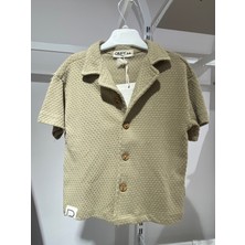 Defy Kids Erkek Çocuk Dokulu Gömlek Şort Takımı – Haki